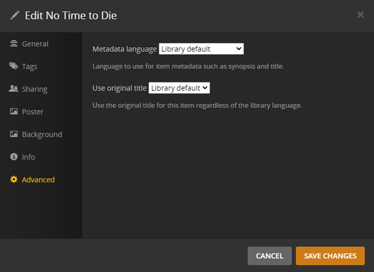 The old Advanced settings: a label, an inline dropdown, and a line of help text for each